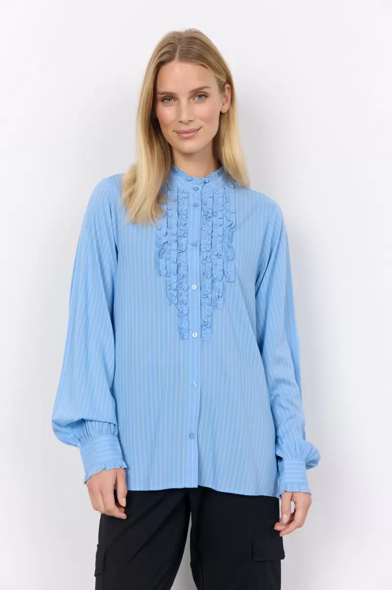 Soyaconcept Sc-Abbey 2 Hemd Blau Damen Blusen & Hemden Reduzierter Preis