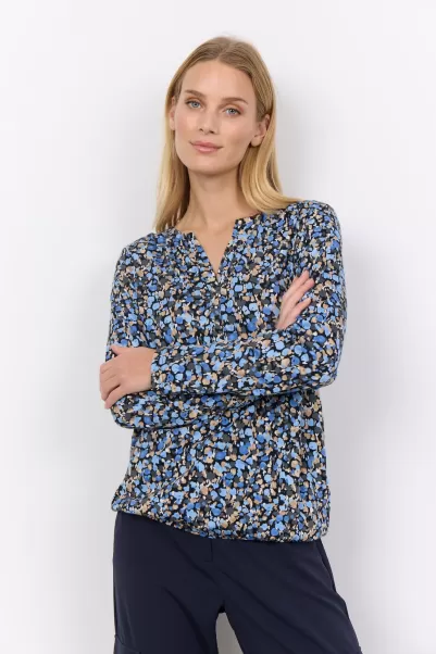 Soyaconcept Damen Blusen & Hemden Geschäft Sc-Felicity Aop 443 Bluse Blau