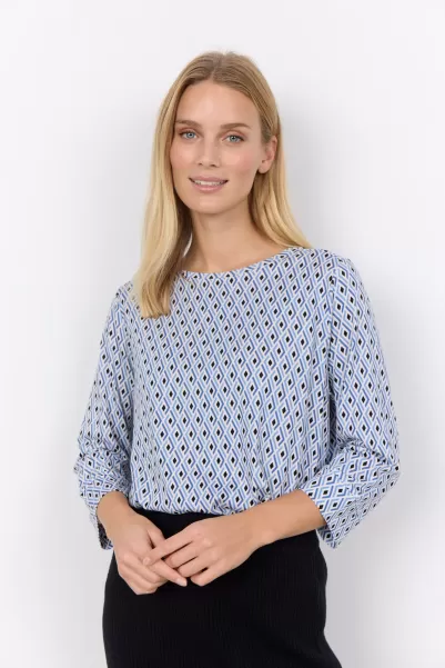 Blusen & Hemden Geschäft Soyaconcept Sc-Felicity Aop 462 Bluse Blau Damen