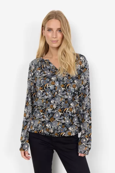 Damen Blusen & Hemden Sc-Felicity Aop 440 Bluse Schwarz Bestehendes Produkt Soyaconcept