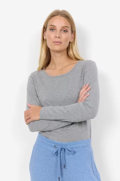 Damen Blusen & Hemden Stilvoll Soyaconcept Sc-Pylle 2 T-Shirt Hellgrau