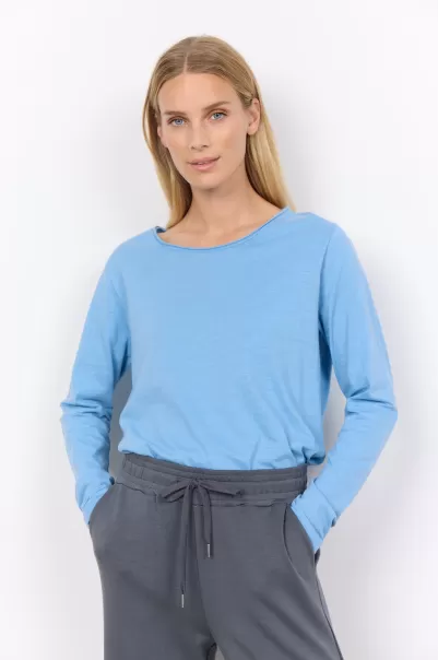 Soyaconcept Marktpreis Damen Sc-Babette 54 T-Shirt Blau T-Shirts & Tops