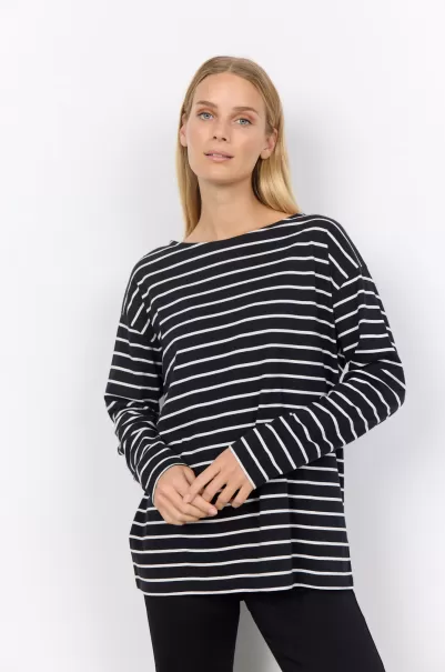 Sc-Derby Stripe 26 T-Shirt Schwarz Damen T-Shirts & Tops Soyaconcept Produktqualitätsmanagement