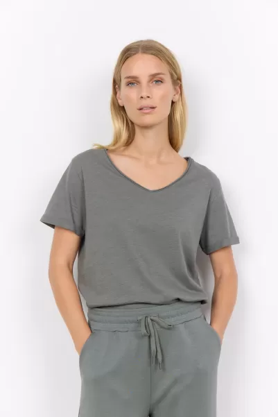 Damen Soyaconcept Qualität Sc-Babette 1 T-Shirt Staubiges Grün T-Shirts & Tops