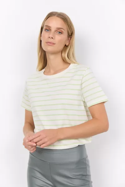 Soyaconcept Treuerabatt Sc-Derby Stripe 25 T-Shirt Hellgrün Damen T-Shirts & Tops