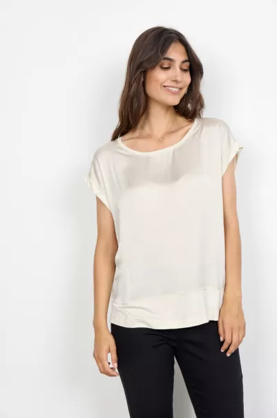 T-Shirts & Tops Damen Soyaconcept Sc-Thilde 6 T-Shirt Creme Neues Produkt