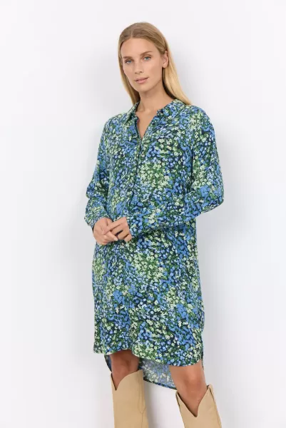 Markt Kleider Soyaconcept Damen Sc-Abelone 3 Kleid Blau