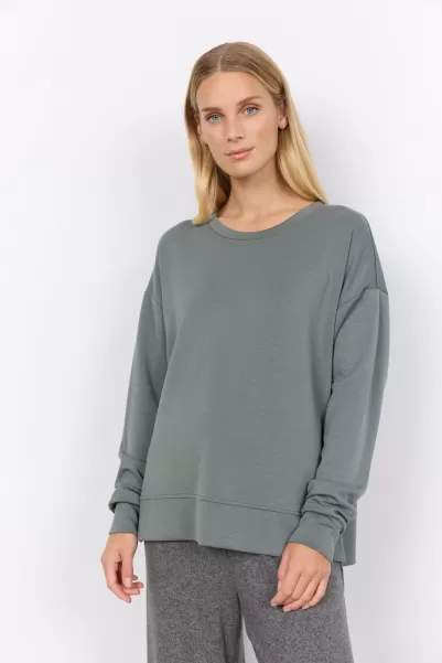 Damen Produktion Soyaconcept Comfy Sweat Sc-Banu 164 Sweatshirt Staubiges Grün