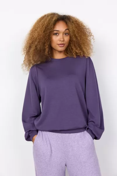 Damen Flexibilität Soyaconcept Comfy Sweat Sc-Banu 120 Bluse Violett