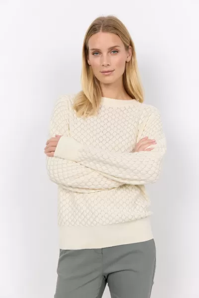 Soyaconcept Sc-Amela 1 Pullover Creme Damen Strick Waren Popularität